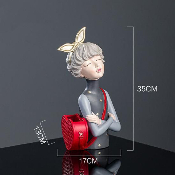 مجسمه هوم لاکس مدل دختر کیف به دوش