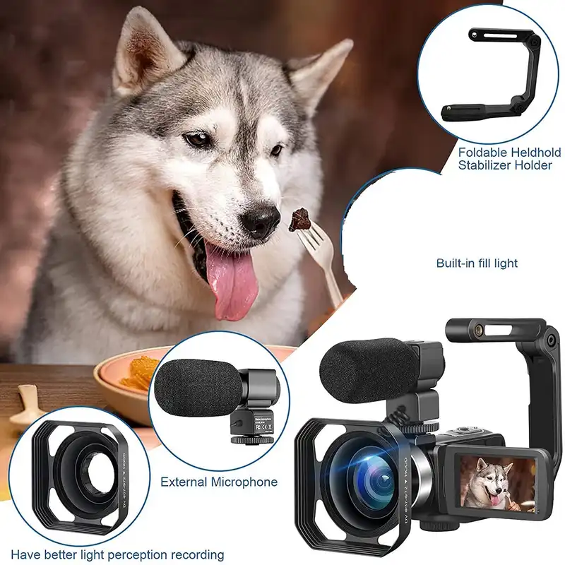 دوربین فیلم برداری مدل 4K WiFi Digital 48MP Vlogging