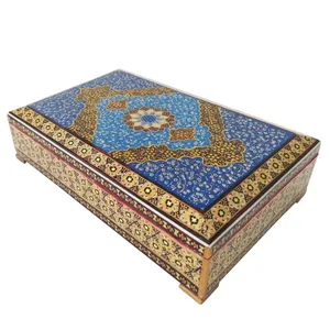 جعبه جواهر خاتم کاری مدل هندسی کد 234