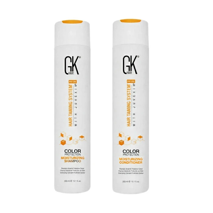 شامپو و نرم کننده مو جی کی مدل 1مناسب برای مو رنگ شده حجم 300 میلی لیتر بسته 2 عددی