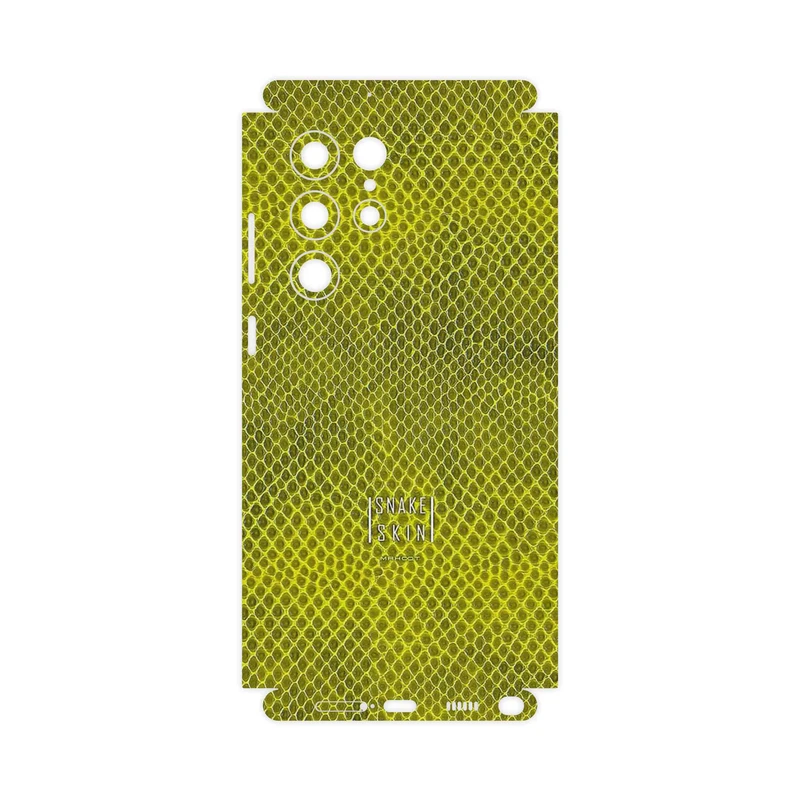 برچسب پوششی ماهوت مدل Yellow Snake Skin-FullSkin مناسب برای گوشی موبایل سامسونگ Galaxy S22 Ultra 5G