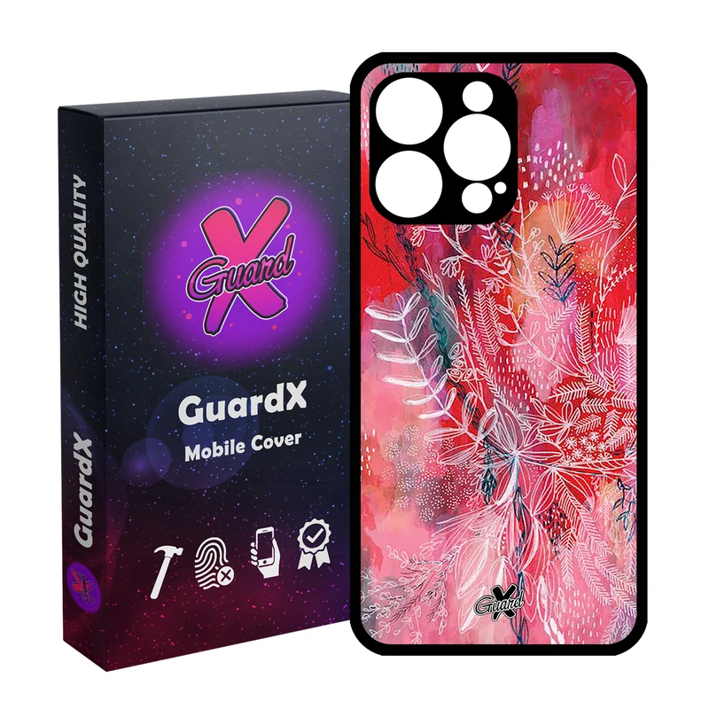 کاور گارد ایکس طرح گل مدل قاب Glass10282 مناسب برای گوشی موبایل اپل iPhone 15 Pro Max