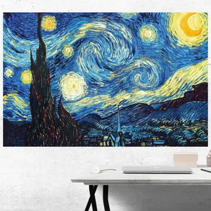 تابلو شاسی مدل  نقاشی محبوب شب پرستاره اثر ونگوک کد 1143