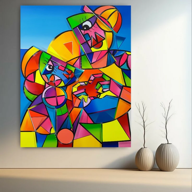  تابلو بوم طرح مخمل کوبیسم مدل هنری کد GR1164