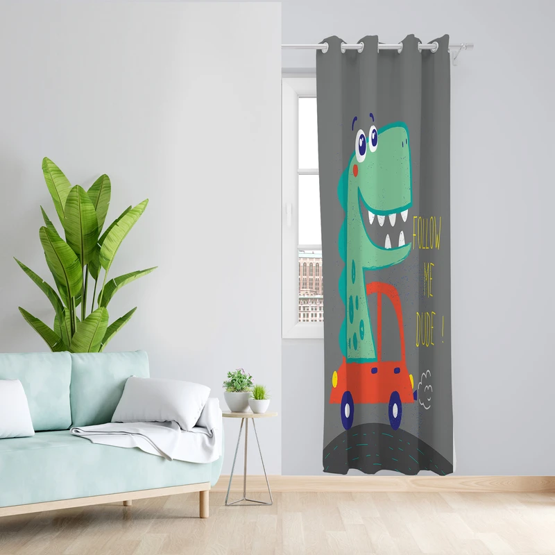 پرده طرح کودک مدل مخمل پانچی کد L 1847 Z سایز 140x200 سانتی متر