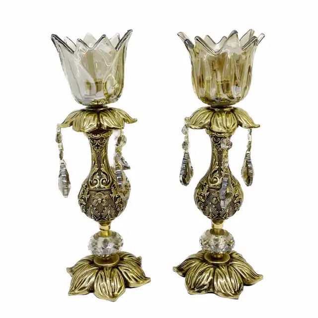 جاشمعی برنجی مدل پایه برگی102315