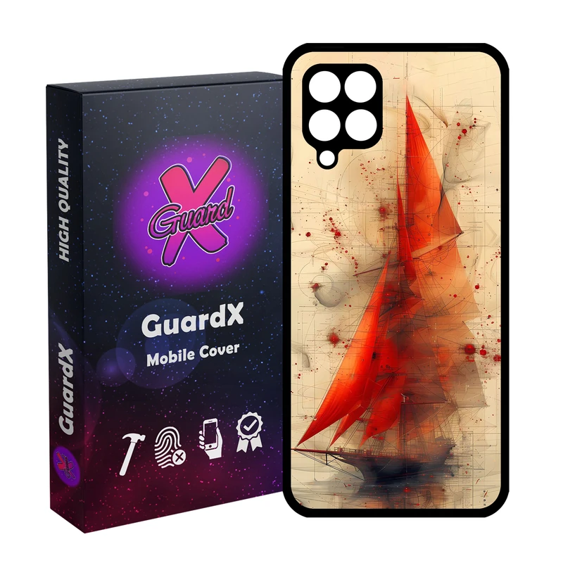 کاور گارد ایکس طرح کشتی مدل Glass10812 مناسب برای گوشی موبایل سامسونگ Galaxy A12/M12/F12