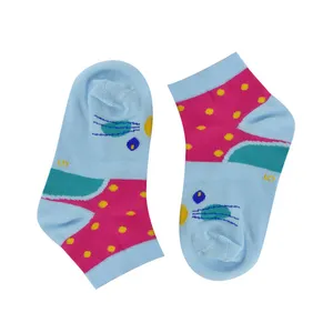 جوراب ساق کوتاه دخترانه مدل خالدار