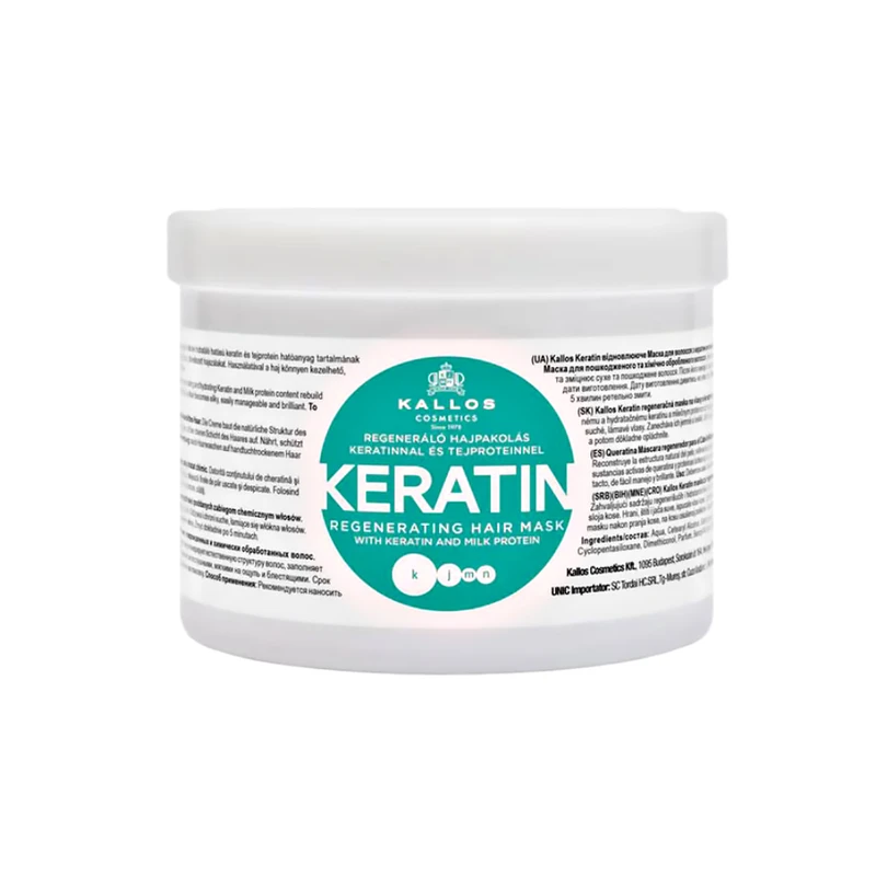 ماسک مو ترمیم کننده کالوس مدل KERATIN مناسب برای مو سازگار با انواع مو حجم 500 میلی لیتر