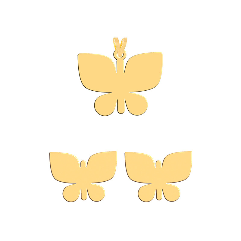نیم ست طلا 18 عیار زنانه فرشته مدل پروانه WHSLZ-000520