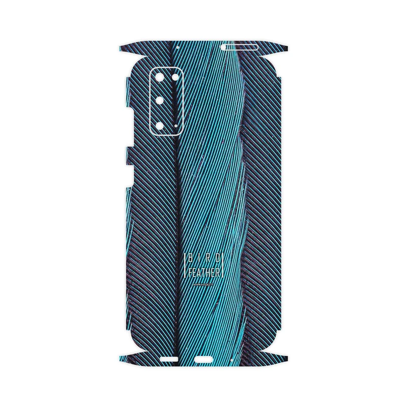 برچسب پوششی ماهوت مدل Turquoise feathers-FullSkin مناسب برای گوشی موبایل سامسونگ Galaxy S20