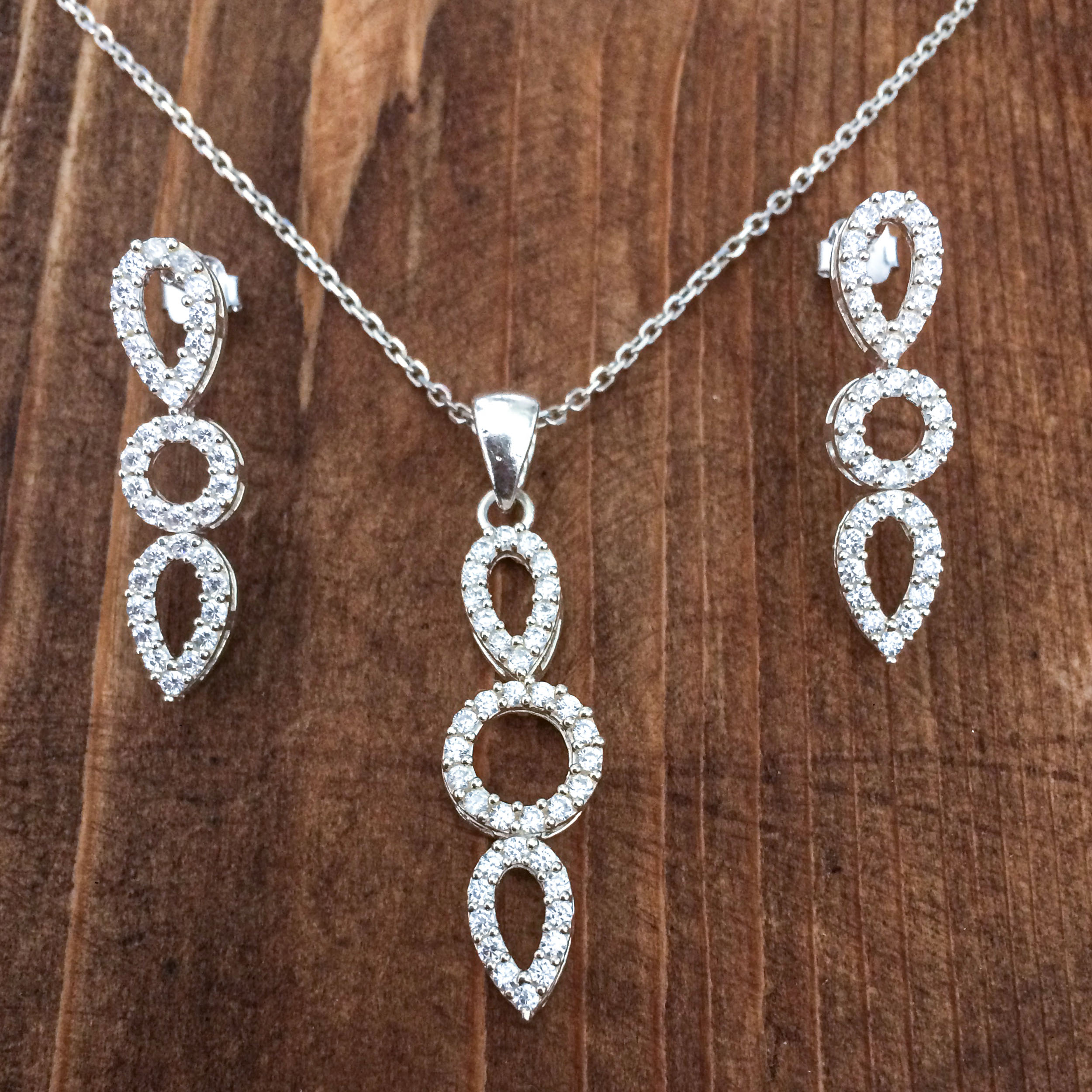 نیم ست نقره زنانه کد 2029