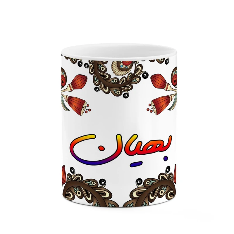 ماگ کاکتی مدل اسم بهیان طرح سنتی گل و بته کد mgh44260
