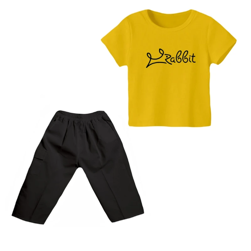 ست تی شرت و شلوارک دخترانه مدل خرگوش کد ۳