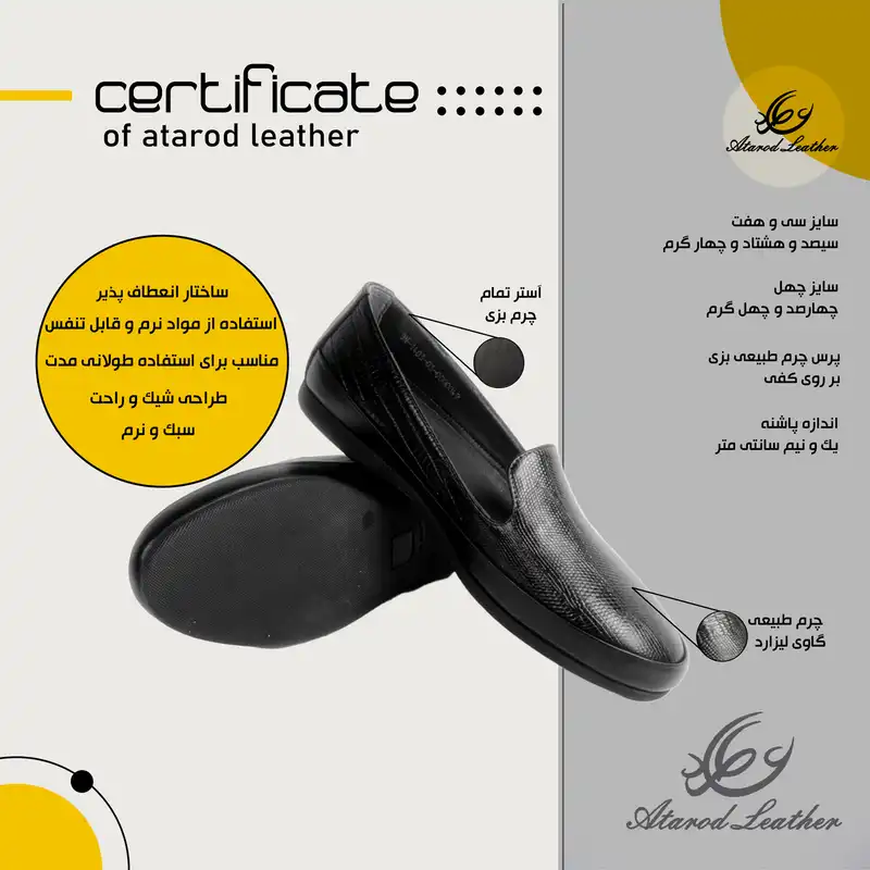 کفش کالج زنانه چرم عطارد مدل چرم طبیعی کد SH175