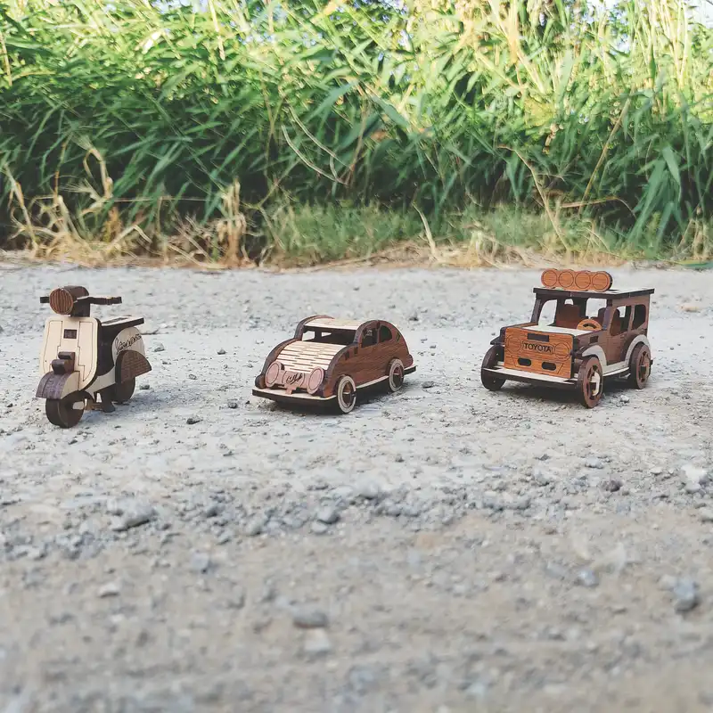 ماکت دکوری طرح موتور و ماشین ها کد ma-3 مجموعه 3 عددی