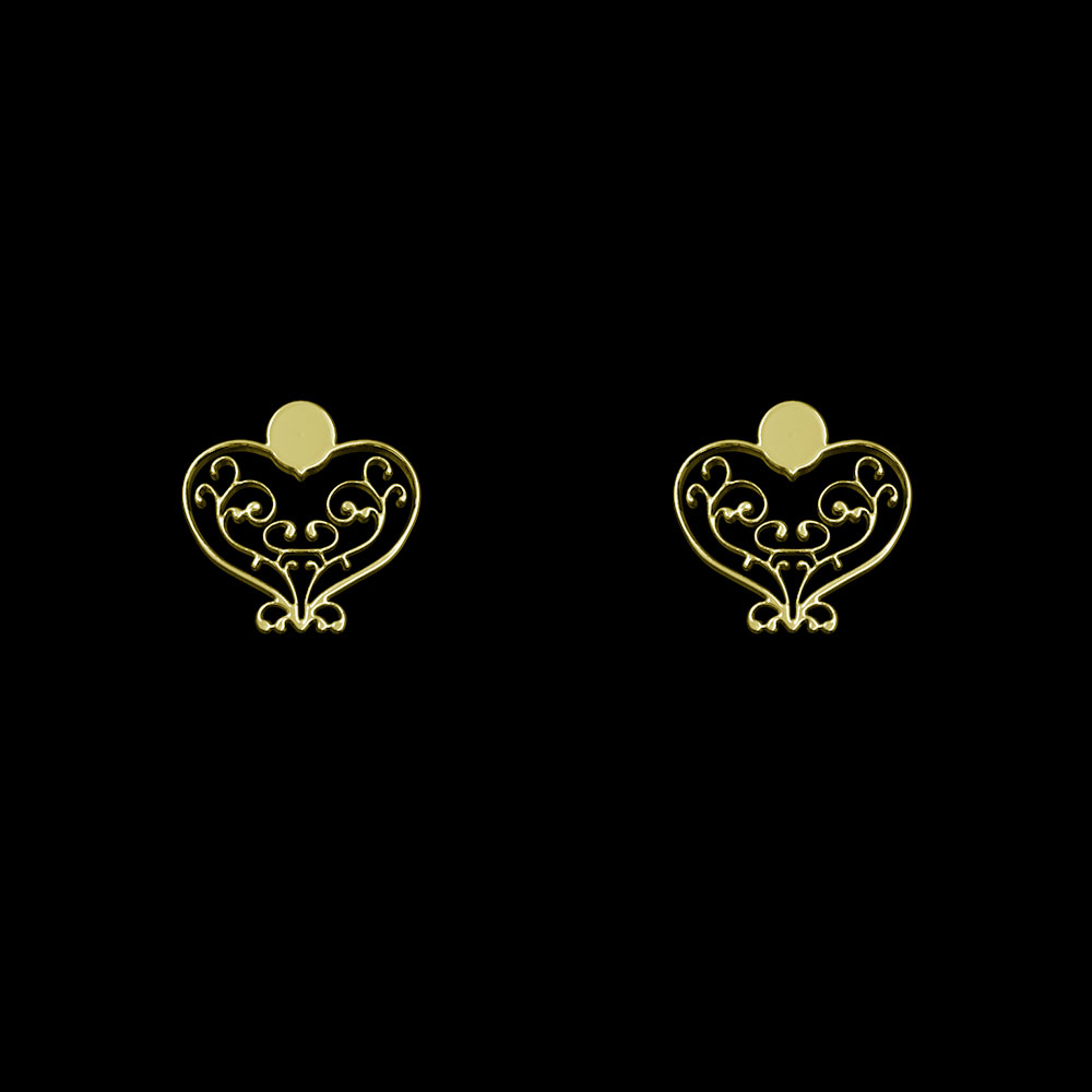 گوشواره طلا 18 عیار زنانه مدوپد مدل قلب کد GA1-10420