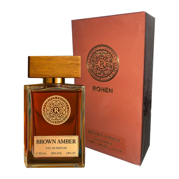 ادوپرفیوم مردانه روهن مدل براون آمبر با رایحه گرم حجم 100 میلی لیتر