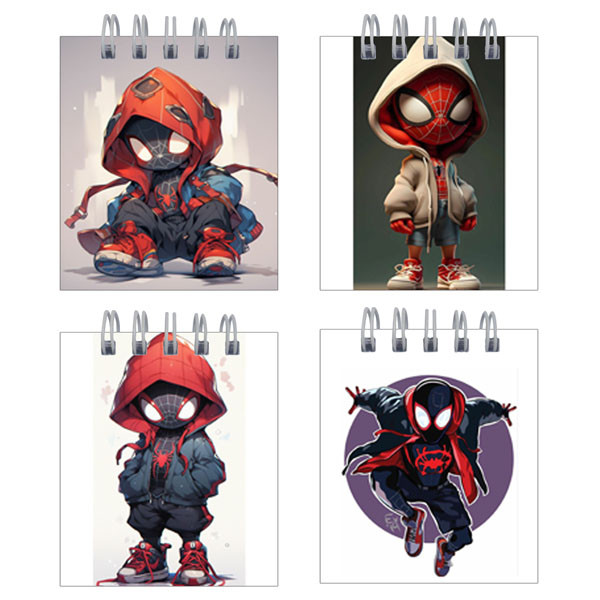 دفترچه یادداشت 50 برگ طرح مرد عنکبوتی کد hc30 مجموعه 4 عددی