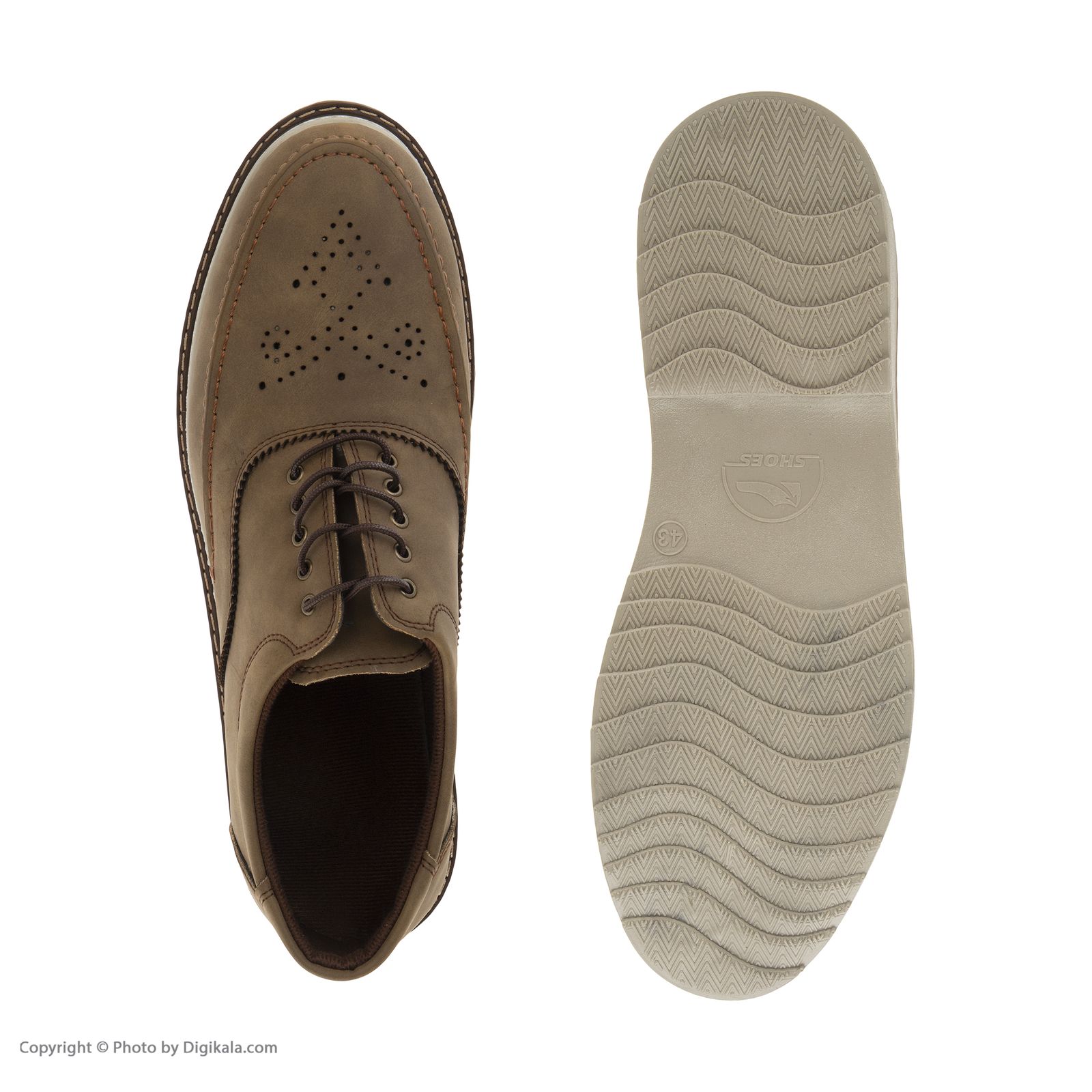 کفش مردانه مدل نبوک کد k.baz.131 رنگ قهوه ای -  - 6