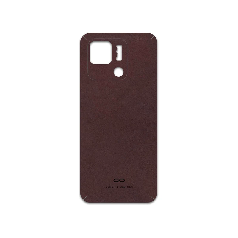 برچسب پوششی ماهوت مدل Matte-Dark-Brown-Leather مناسب برای گوشی موبایل شیائومی Redmi 10C