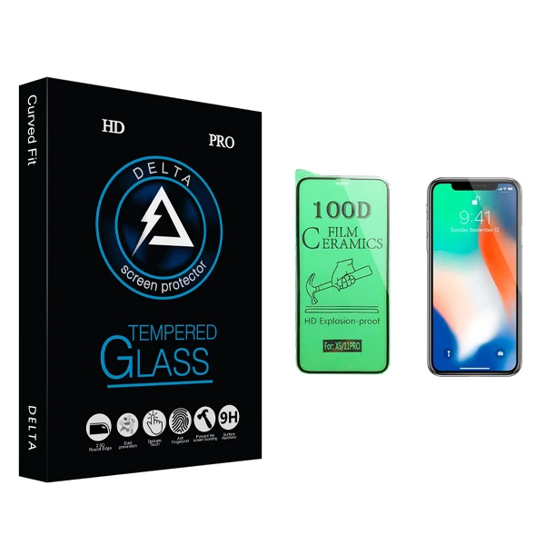 محافظ صفحه نمایش سرامیکی دلتا مدل HD مناسب برای گوشی موبایل اپل iPhone X