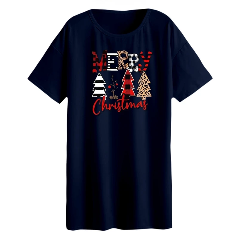 تی شرت لانگ زنانه مدل نوشته کریسمس کد 8