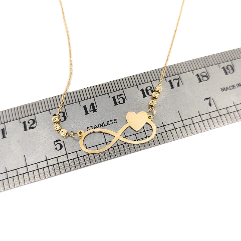 گردنبند طلا 18 عیار دخترانه طلا و جواهر سازی افرا مدل عشق بی نهایت 197 گردنبند طلا 18 عیار دخترانه طلا و جواهر سازی افرا مدل عشق بی نهایت 197