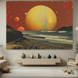 تابلو بوم طرح مخمل سورئال ساحل مدل جهان موازی کد AS1025