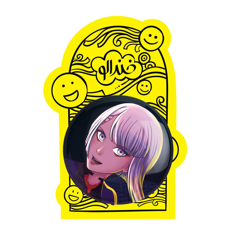 آینه جیبی خندالو مدل ربکا انیمه سایبر بانک Cyberpunk  کد 22463