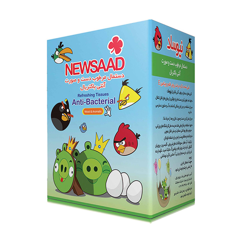 دستمال مرطوب نیوساد مدل انگری بـِرد بسته 12 عددی