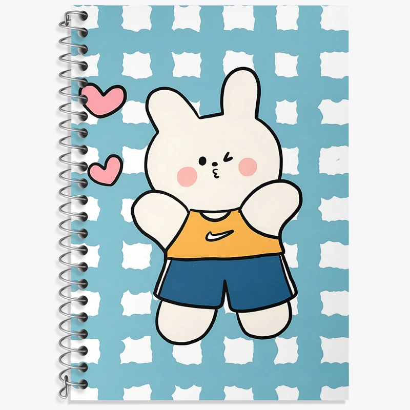 دفتر زبان 50 برگ خندالو مدل دو خط طرح خرگوش کیوت کد N3910