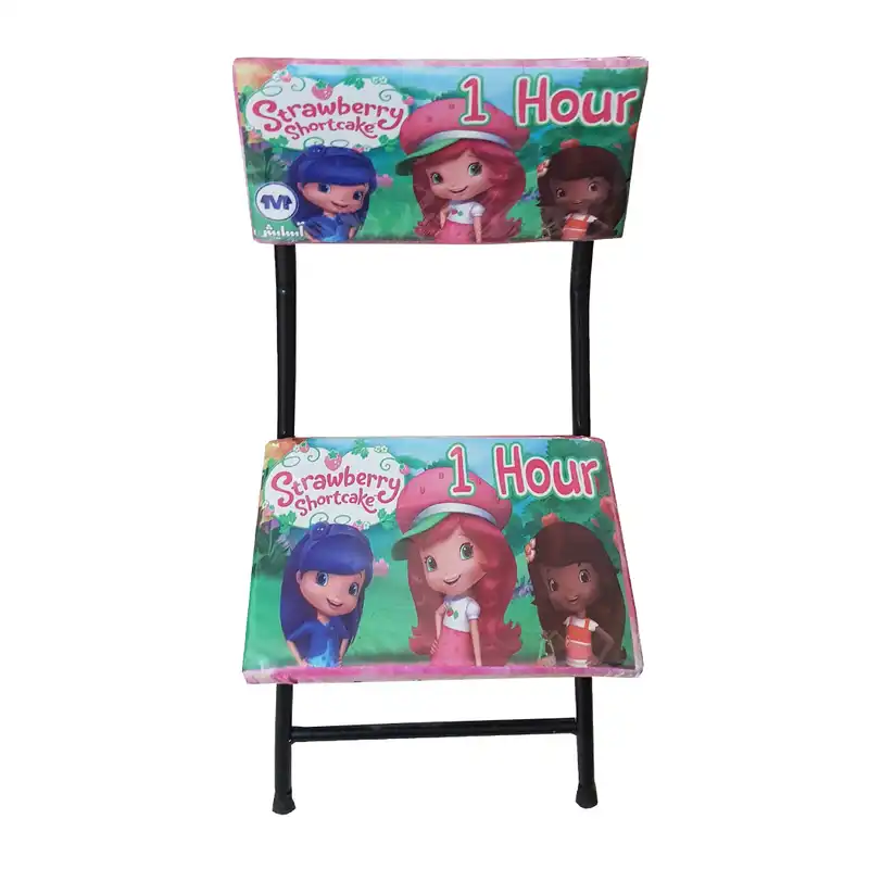 ست میز تحریر و صندلی  آسایش مدل تاشو نرمال طرح دختر توت فرنگی