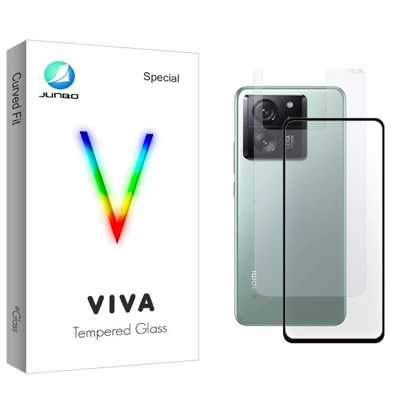 محافظ صفحه نمایش شیشه ای جانبو مدل Viva مناسب برای گوشی موبایل شیائومی 13T  به همراه محافظ پشت گوشی