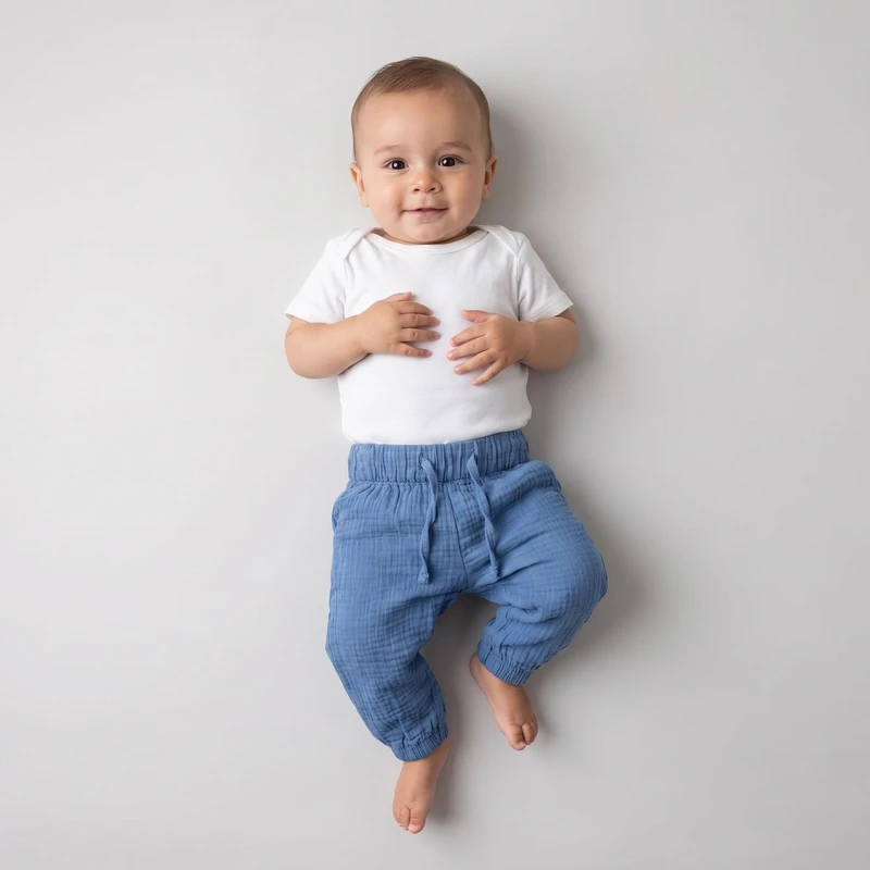 شلوار نوزادی لوپیلو مدل موسلین پارچه ای baby hose