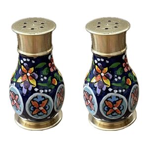 نمکدان برنجی مدل نقاشی مجموعه 2 عددی
