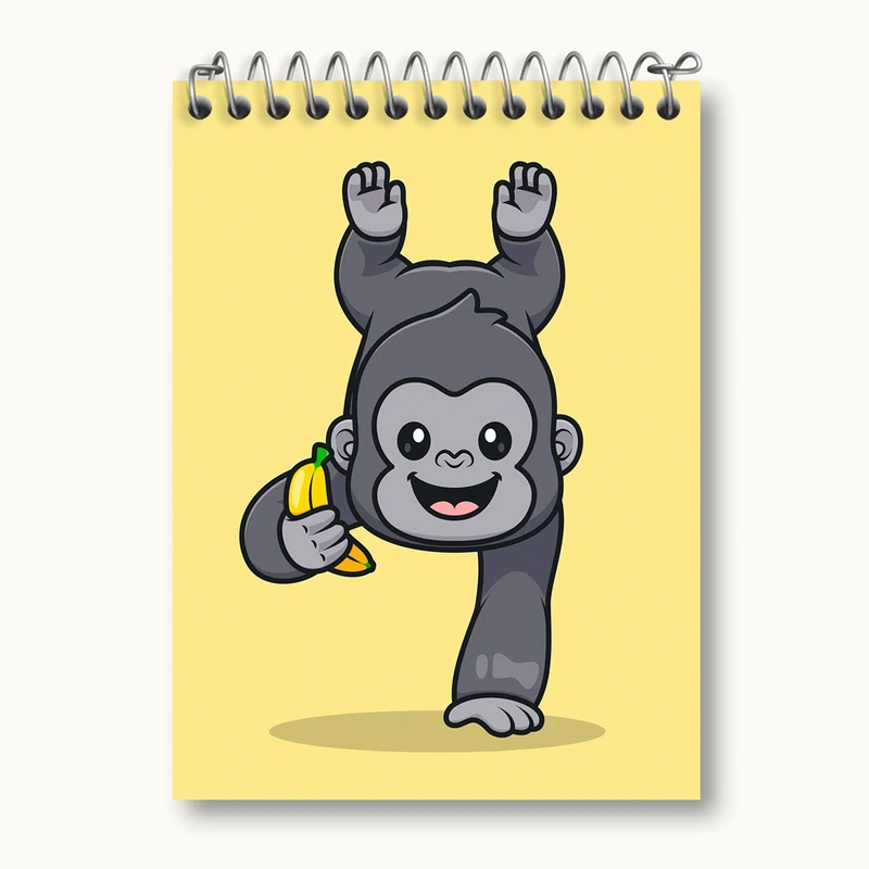 دفتر یادداشت 50 برگ خندالو مدل حیوانات بامزه گوریل کد 29714
