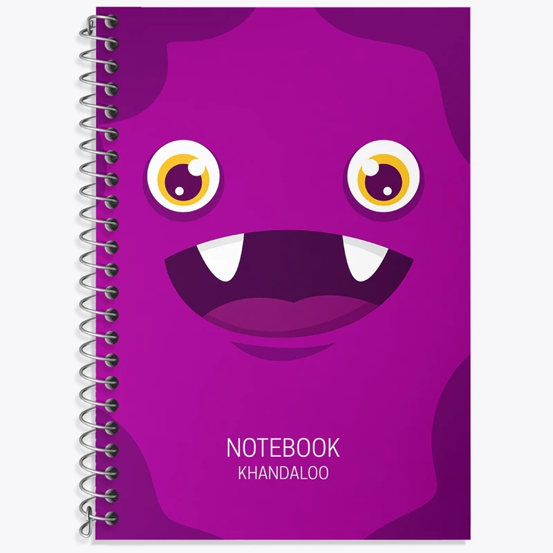 دفتر زبان 50 برگ خندالو مدل سه خط طرح هیولای بامزه کد N629