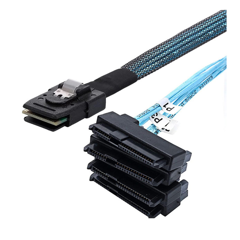 کابل تبدیل Mini SAS SFF-8087 به چهار پورت 29pin SFF-8482 با تغذیه ساتا 15 پین اسمارطور مدل SM275