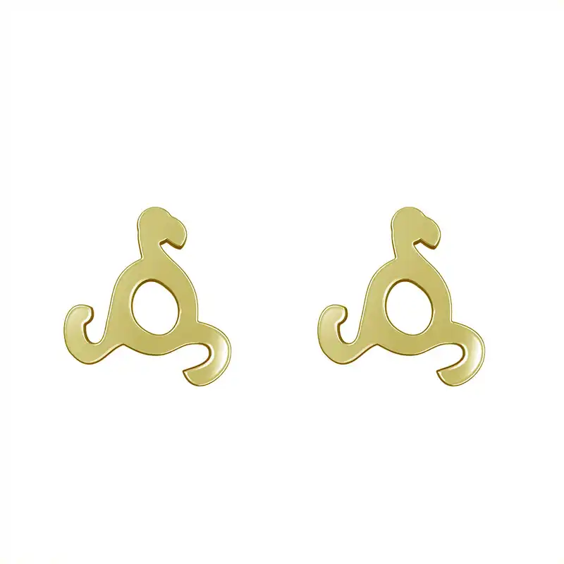 گوشواره طلا 18 عیار زنانه مدوپد مدل هندسی کد GA1-16086