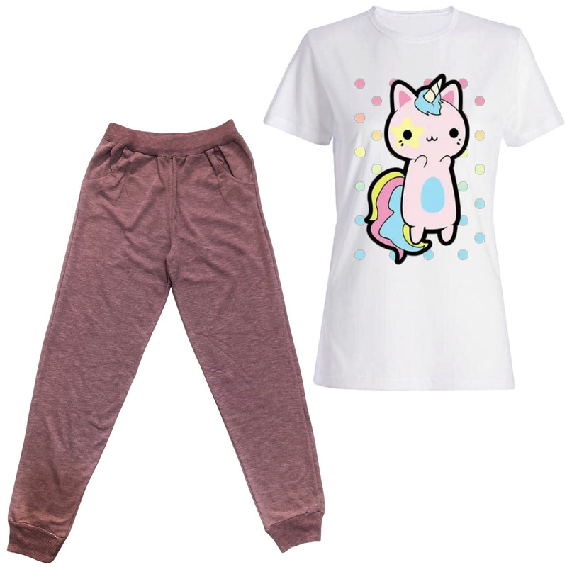 ست تی شرت و شلوار زنانه مدل 518