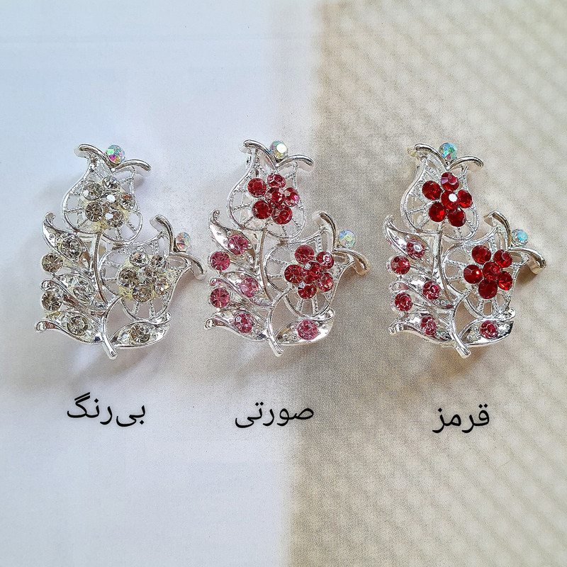 گل سینه زنانه مدل لاله نگین‌دار کد brg 1842