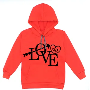 هودی دخترانه مدل A96 LOVE رنگ قرمز