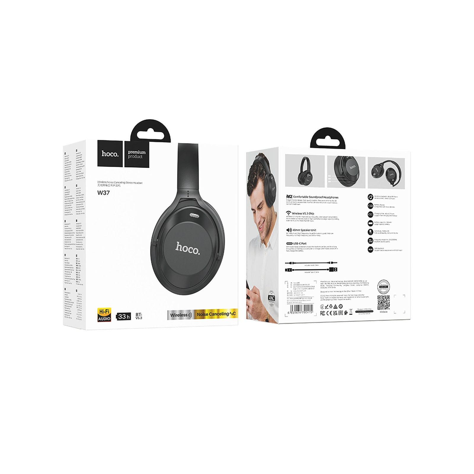 هدفون بلوتوثی هوکو مدل W37 ANC -  - 10