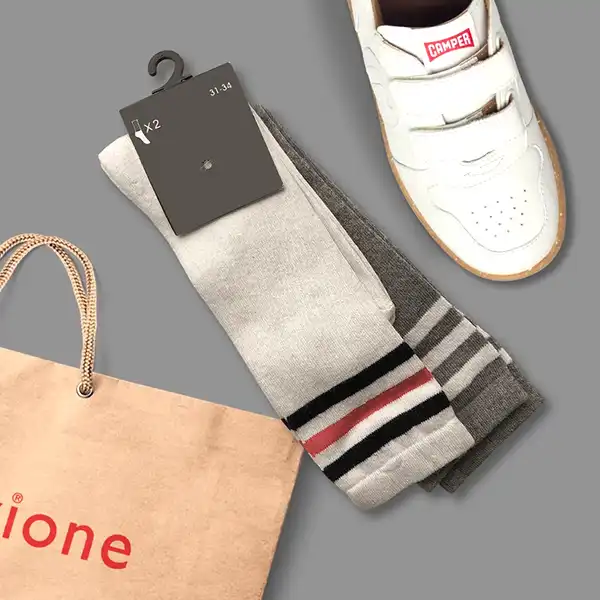 جوراب ساق بلند بچگانه کولزیون مدل SKY-01 مجموعه 2 عددی