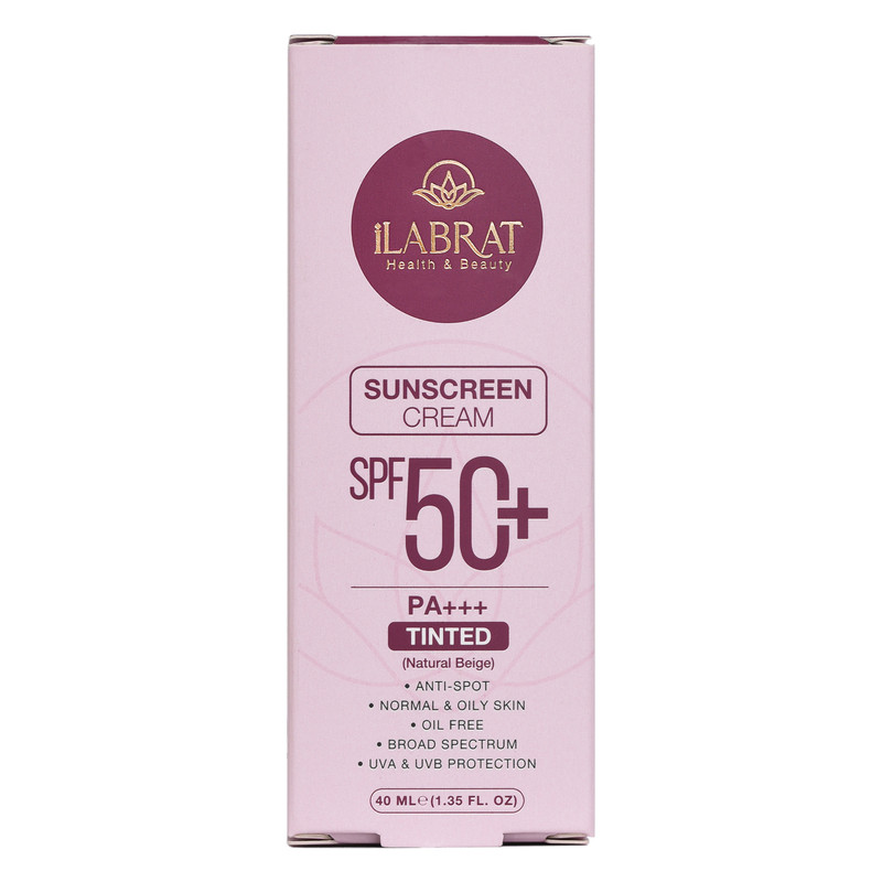کرم ضدآفتاب رنگی ایلابرت +SPF50 مدل ضد لک natural beige مناسب پوست های چرب و معمولی حجم 40 میلی لیتر کرم ضدآفتاب رنگی ایلابرت +SPF50 مدل ضد لک natural beige مناسب پوست های چرب و معمولی حجم 40 میلی لیتر