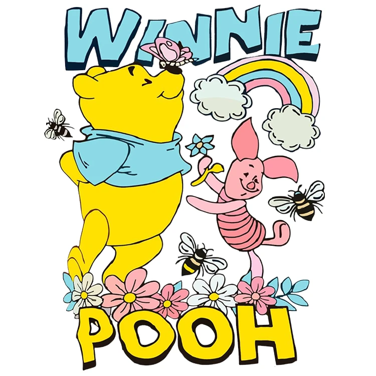 استیکر پارچه و لباس پاد آفرین مدل کارتون وینی پوه کد DKST279