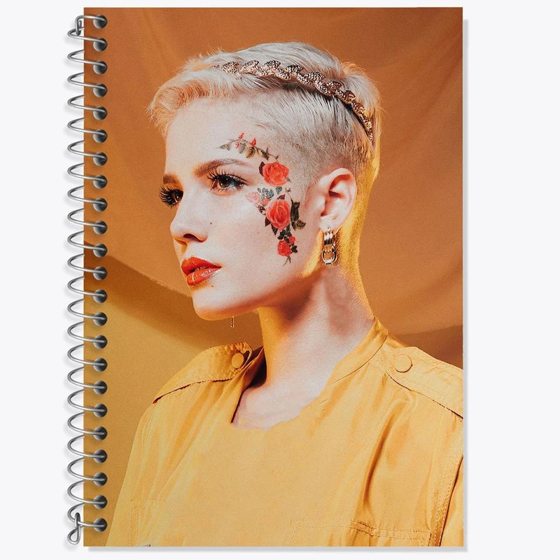 دفتر زبان 50 برگ خندالو مدل سه خط طرح هالزی Halsey کد 19102