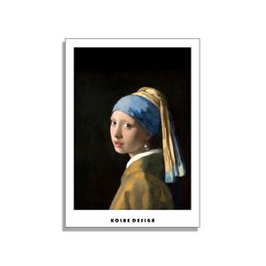 کارت پستال مدل نقاشی دختری با گوشواره مروارید اثر یان ورمیر کد 2276