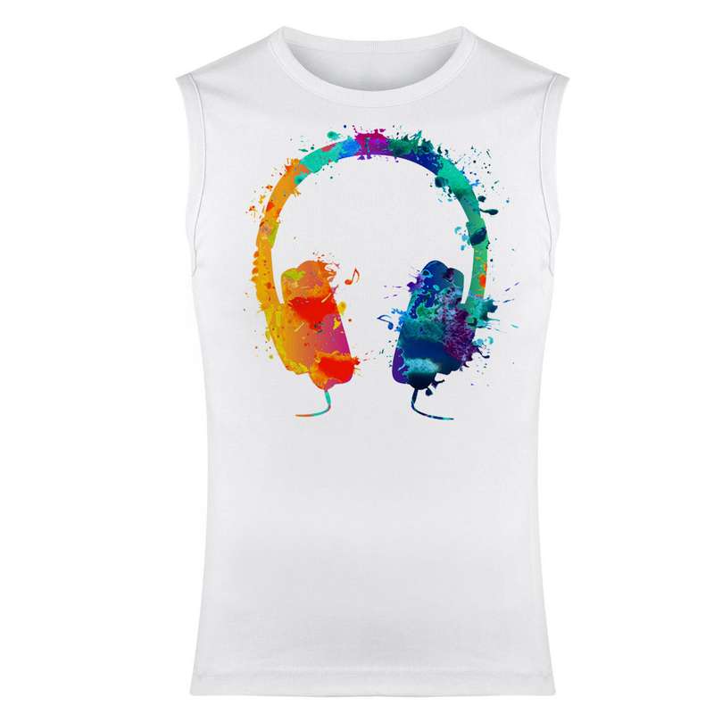 تاپ مردانه مدل موزیک کد F106 رنگ سفید